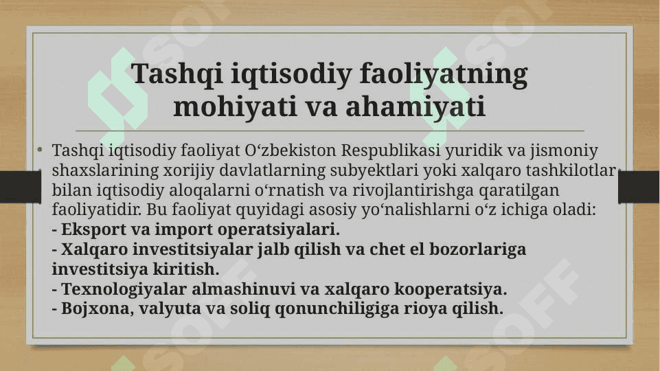 Xojalik yurituvchi subyektlarning tashqi iqtisodiy faoliyati tahlili 2