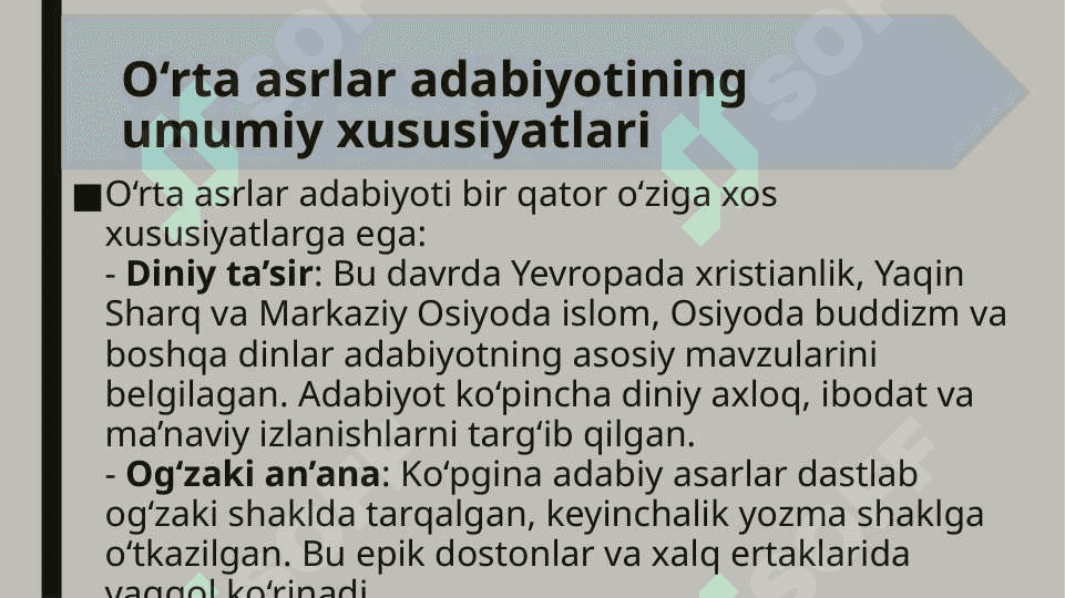 O‘rta asrlar adabiyoti 3