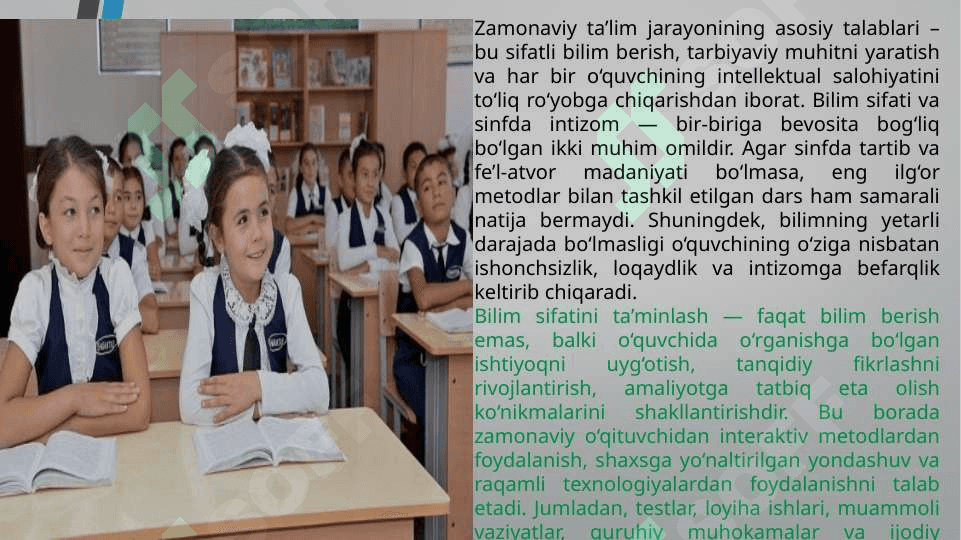 Oʻquvchilar bilim sifatini oshirish va sinfda intizomni mustahkamlash 3