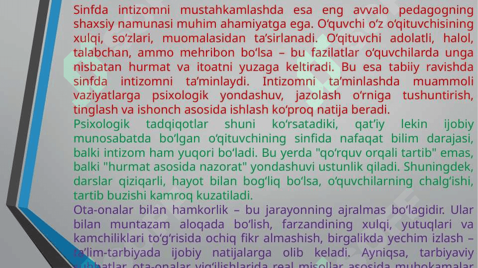 Oʻquvchilar bilim sifatini oshirish va sinfda intizomni mustahkamlash 6