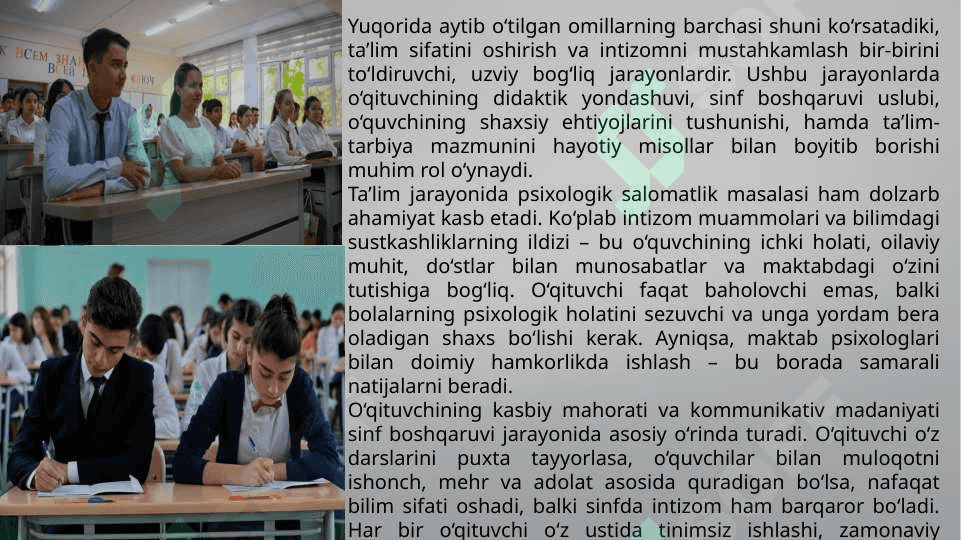 Oʻquvchilar bilim sifatini oshirish va sinfda intizomni mustahkamlash 7
