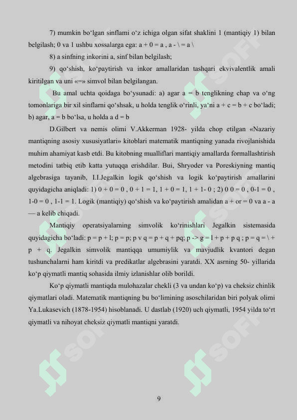 To'plamlar, to'plamlar ustida amallar va to'plamlarning berilish usullari 8
