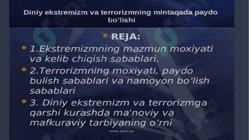 diniy ekstremizm va terrorizmning mintaqada paydo bo`lish sabablari 2