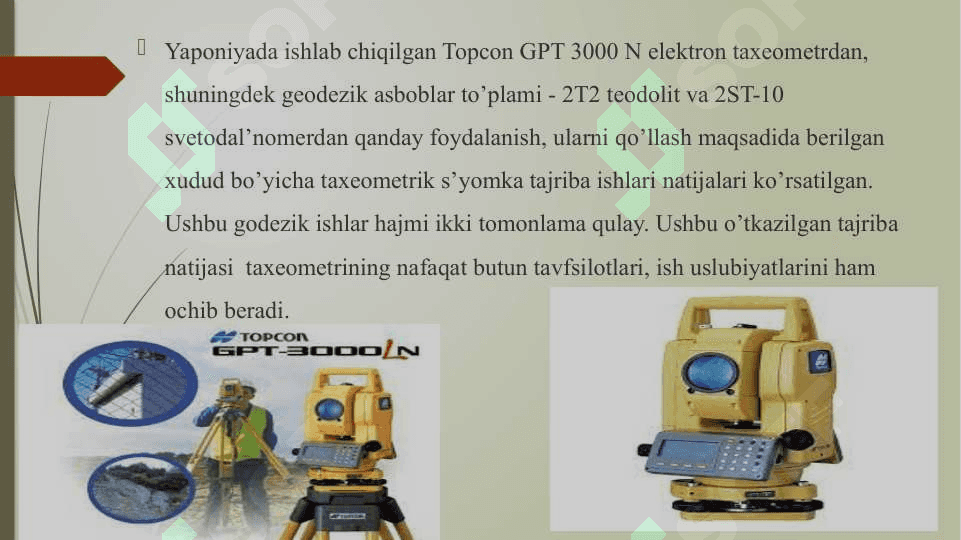 Yer tuzish ishlаrini bаjаrishdа elektrоn tахeоmetrlаrdаn fоydаlаnish 4