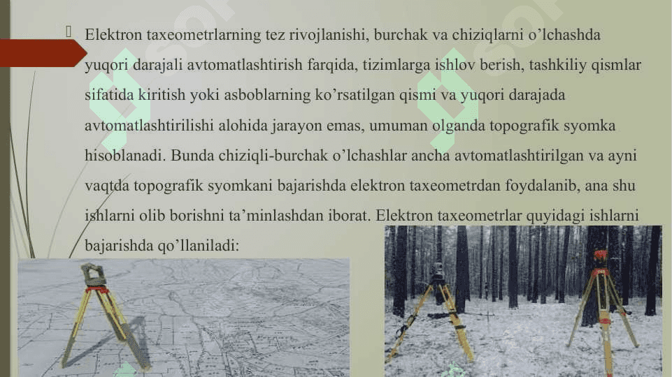 Yer tuzish ishlаrini bаjаrishdа elektrоn tахeоmetrlаrdаn fоydаlаnish 6