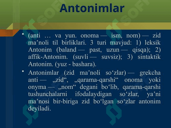 Antonim sozlar 2