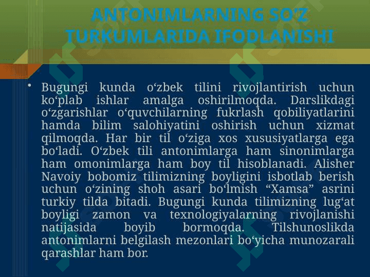 Antonim sozlar 8