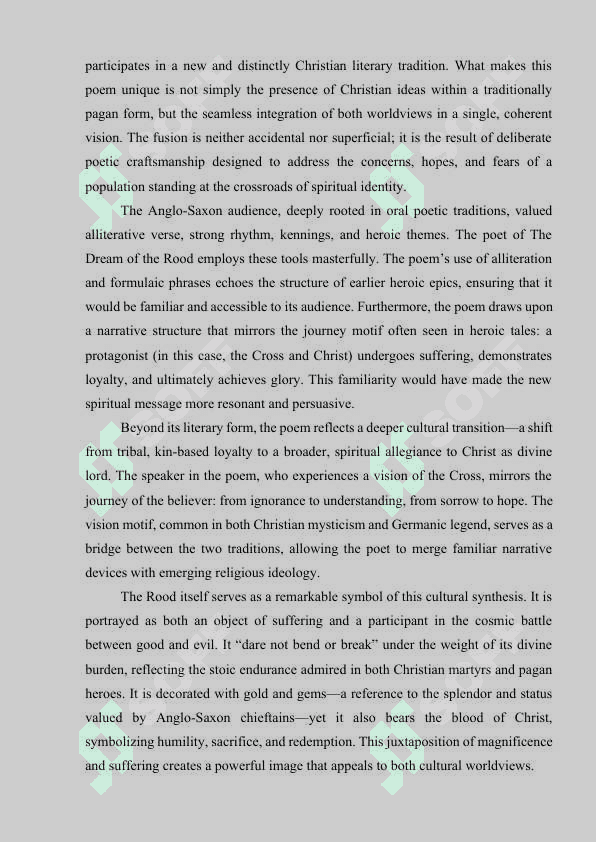 CHRISTIAN AND PAGEN ELEMENTS IN THE DREAM OF THE ROOD 5