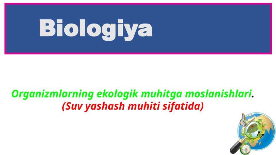 Suv yashash muhiti sifatida 1