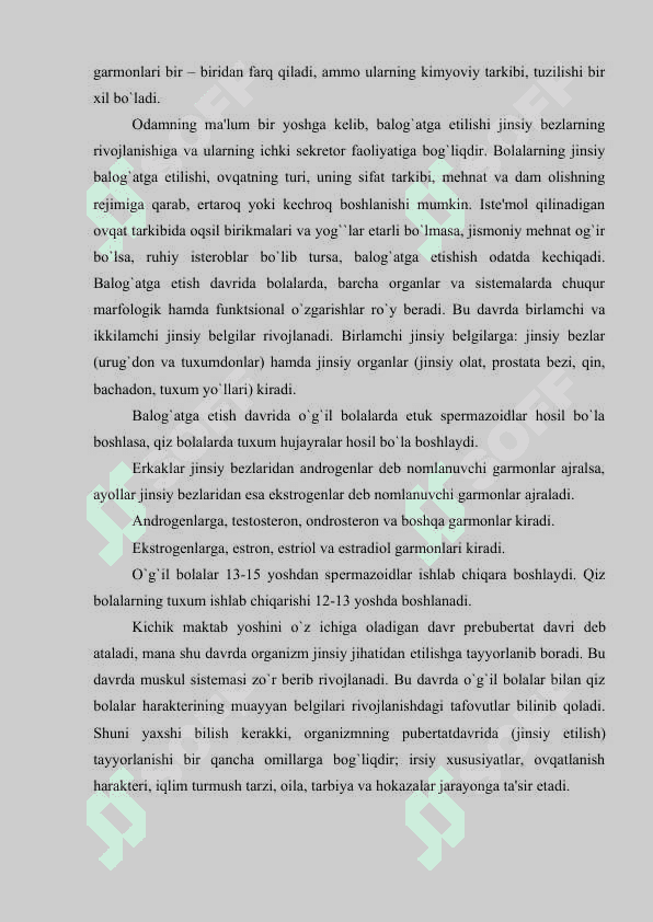 Ichki sekretsiya bezlarining yosh xususiyatlari 8