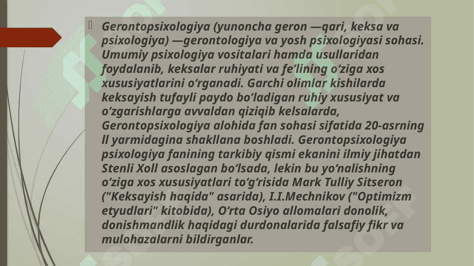 Gerontopsixologiyaning asosiy vazifalari 3
