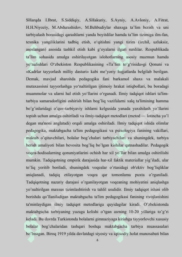 MAKTABGACAHA TA'LIM MUASSASALARI TASHKIL QILISH VA UNGA RAHBARLIK 6