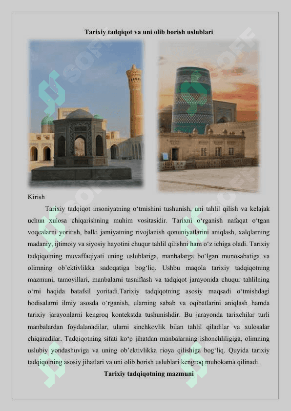 Tarixiy tadqiqot va uni olib borish uslublari haqida taqdimot tayyorlash 25 2