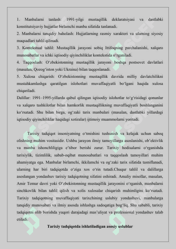 Tarixiy tadqiqot va uni olib borish uslublari haqida taqdimot tayyorlash 25 8
