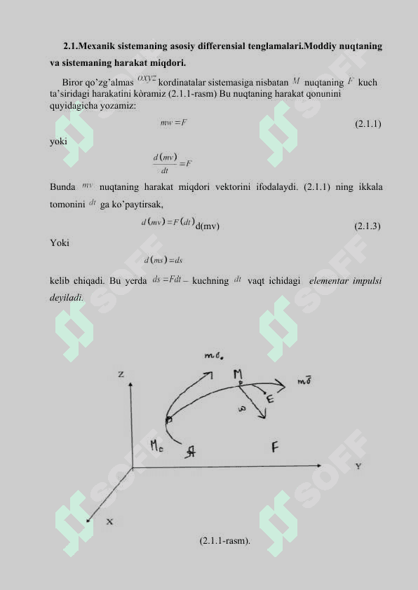 HARAKAT MIQDORI O'ZGARISHI HAQIDAGI TEOREMANI MODDIY NUQTA TEZLIGINI ANIQLASHGA TATBIQ QILISH..docx 4
