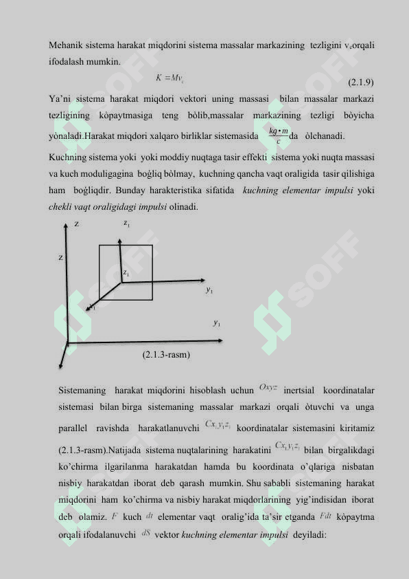 HARAKAT MIQDORI O'ZGARISHI HAQIDAGI TEOREMANI MODDIY NUQTA TEZLIGINI ANIQLASHGA TATBIQ QILISH..docx 7