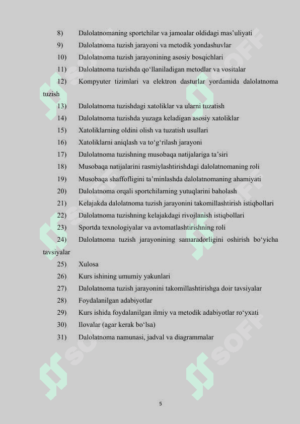 YENGIL ATLETIKA MUSOBAQA DALOLATNOMASINI TUZISHNING MAQSADI NIMA 5