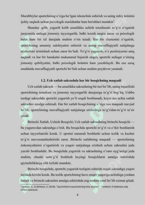 YUGURIB KELIB UZUNLIKKA UCH XATLAB SAKRASH TEXNIKASINI O‘RGATISH. 8