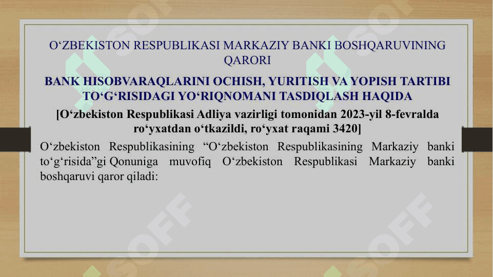 MIJOZLARGA HISOBVARAQ OCHISH VA UNI YURITISH TARTIBI 3