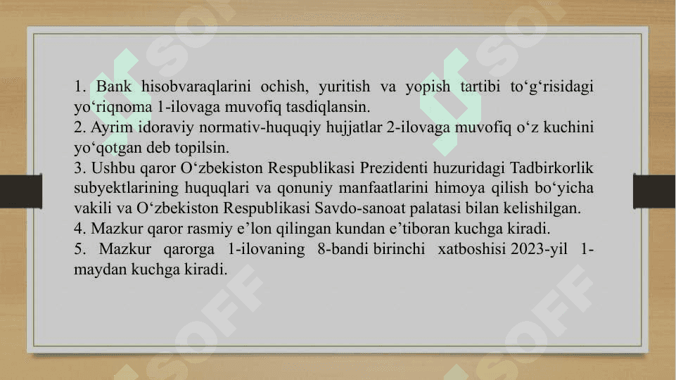 MIJOZLARGA HISOBVARAQ OCHISH VA UNI YURITISH TARTIBI 4
