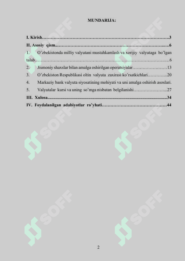 Valyuta kursi kurs ishi 2