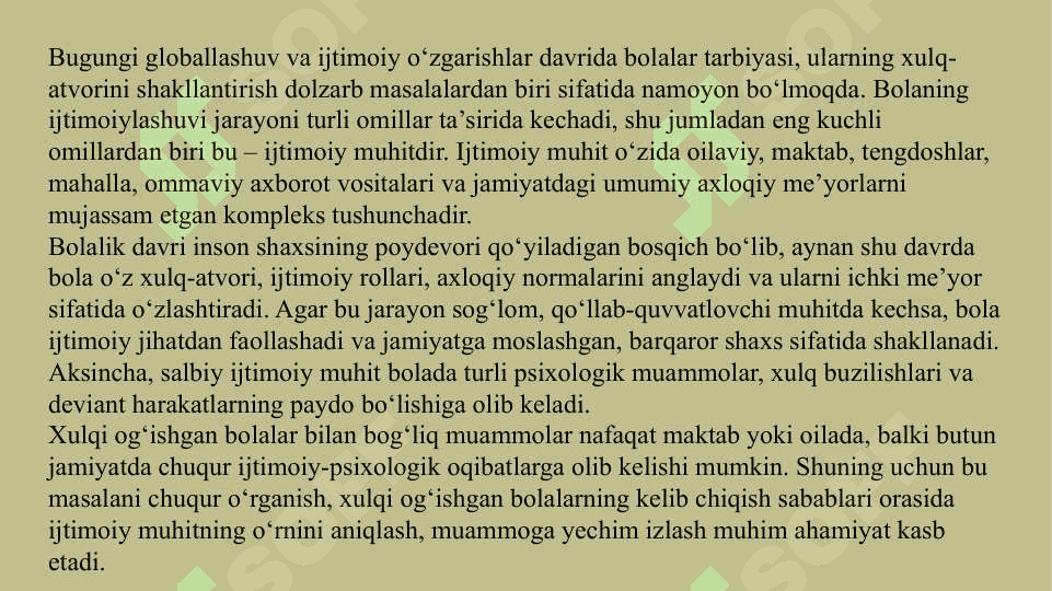 Ijtimoiy muhitning bolalar xulq-atvoriga ta’siri slayd 3
