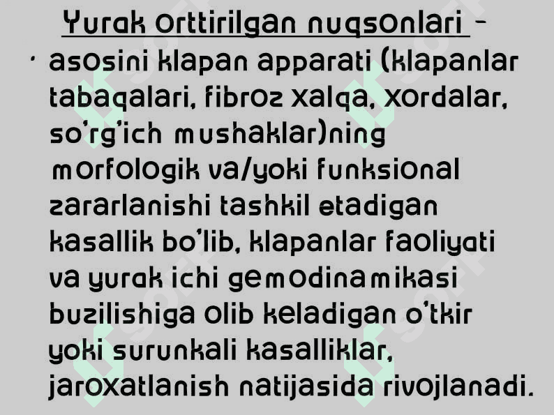 Yurak mitral va aortal nuqsonlari 2