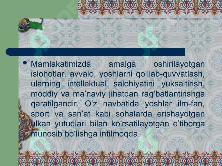 O`zbekistonning Markaziy Osiyoda tinchlik va barqarorlikni taminlashdagi o`rni 4