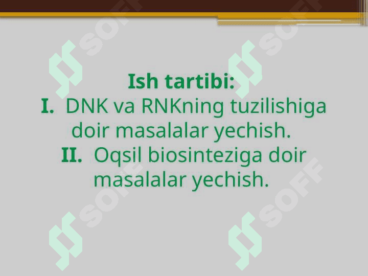 Umumbiologik qonuniyatlarga doir masala va mashqlar yechish 4