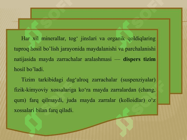Tuproqning kolloidlari va Turoqning singdirish qobiliyati 3