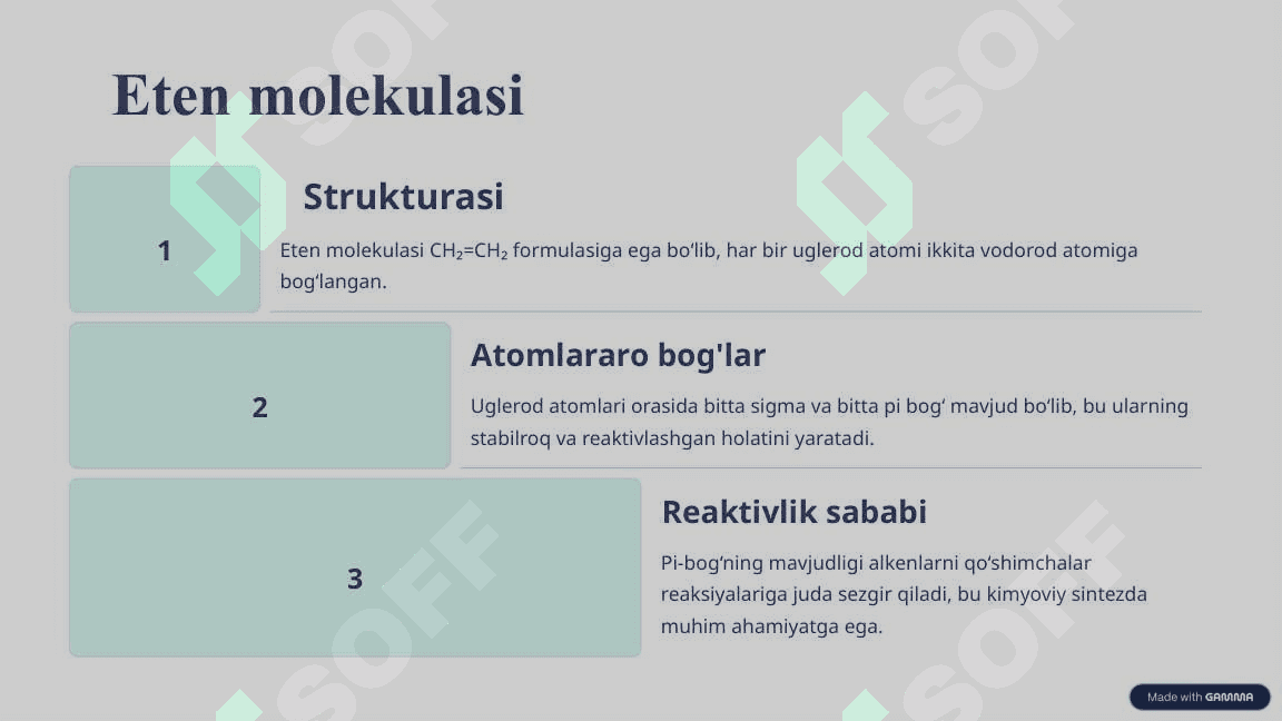 Alkenlar va ularning nomenklaturasi. Alkadiyenlar 3