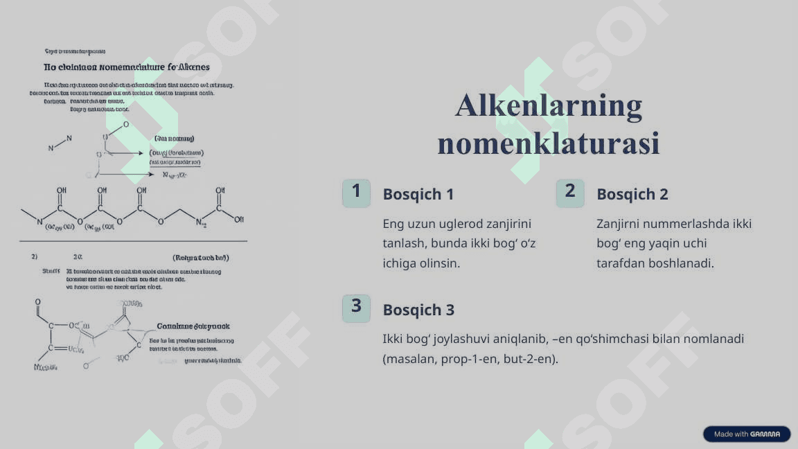 Alkenlar va ularning nomenklaturasi. Alkadiyenlar 4