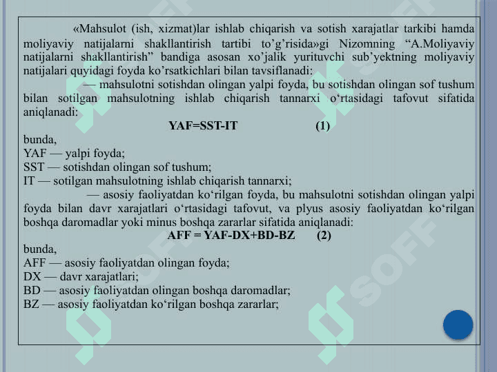 Moliyaviy natijalar hisobi 4