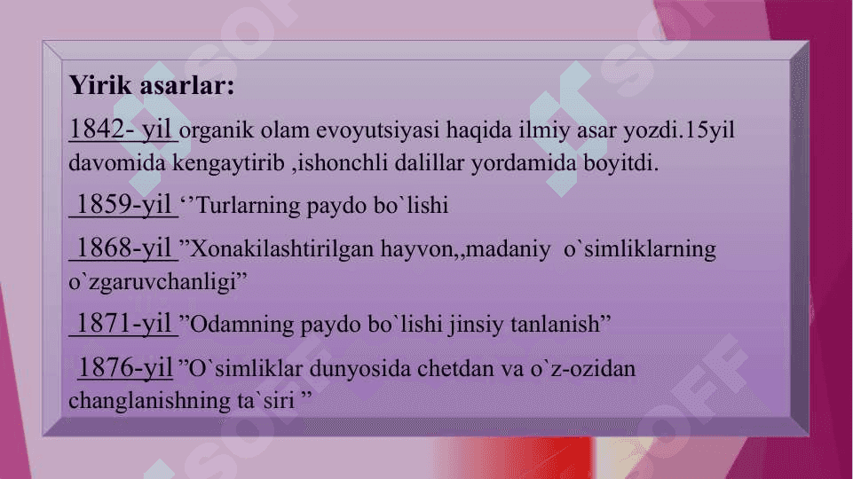 Ch. Darvinning evolyutsion g`oyalari 4