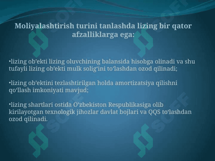 Lizing operatsiyalari hisobi 6