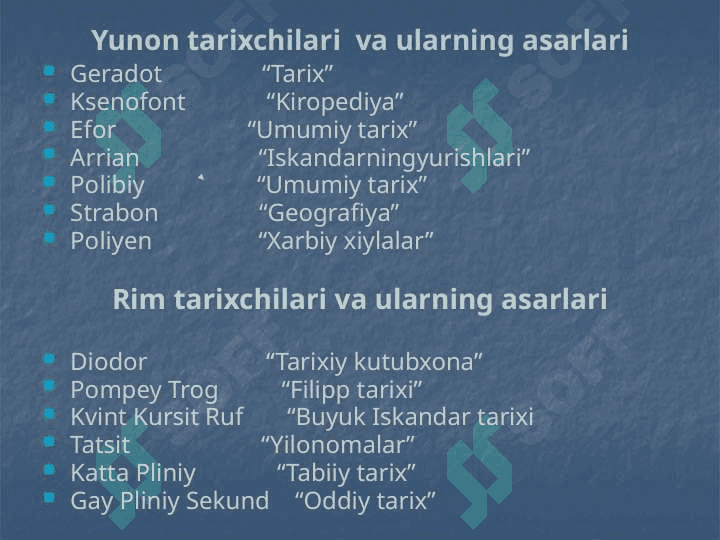 Yunon tarixchilari asarlarida qadimgi O’rta osiyo tarixi masalasining yaratilishi 5
