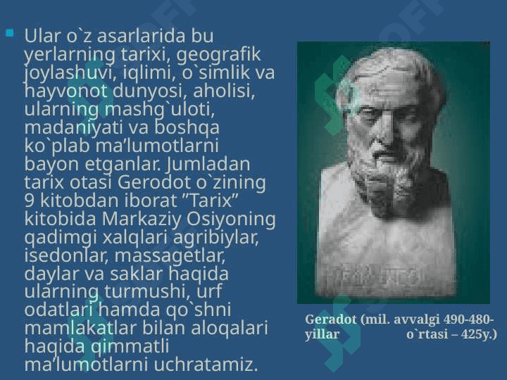 Yunon tarixchilari asarlarida qadimgi O’rta osiyo tarixi masalasining yaratilishi 6