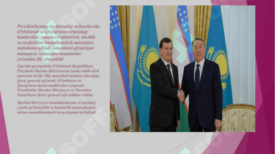 O’Zbekiston respublikasi prezidenti shavkat mirziyoyevning 2018 yildagi ichki va tashqi tashriflari 4