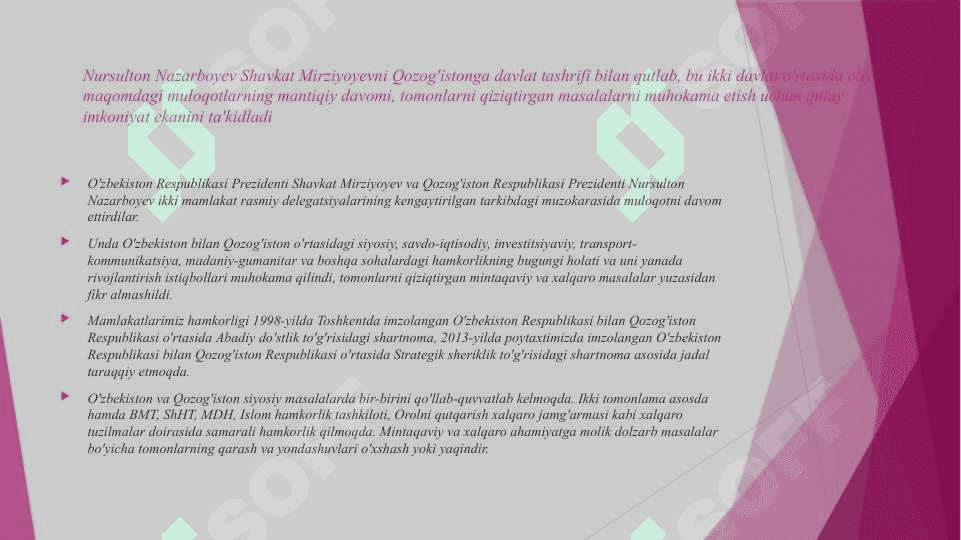O’Zbekiston respublikasi prezidenti shavkat mirziyoyevning 2018 yildagi ichki va tashqi tashriflari 5