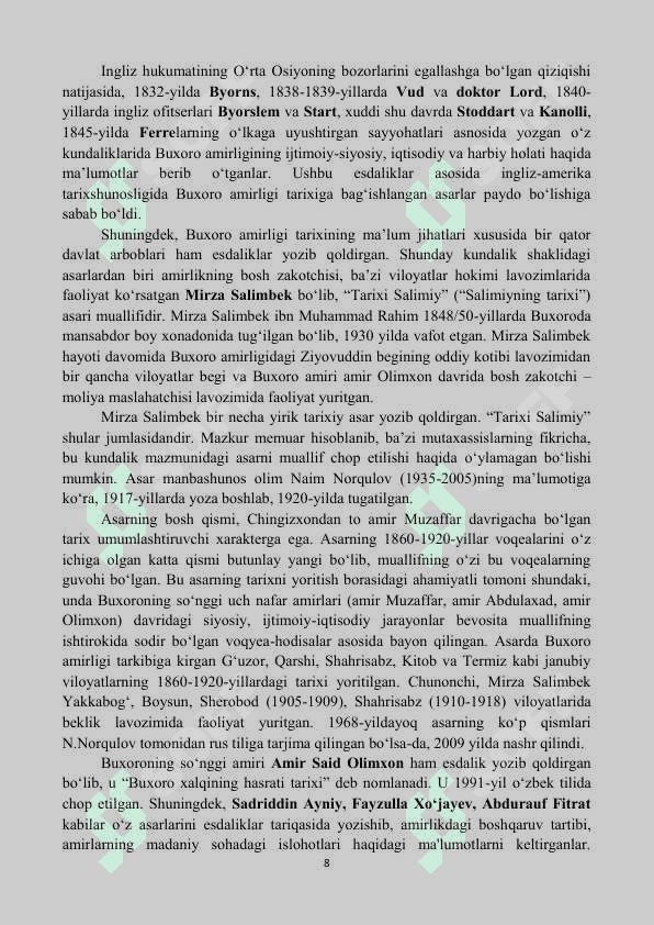 BUXORO AMIRLIGINING TASHKIL TOPISHI VA SIYOSIY TARIXI 7