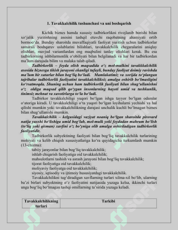 TAVAKKALCHILIKNI VUJUDGA KELISH SABABLARI 3