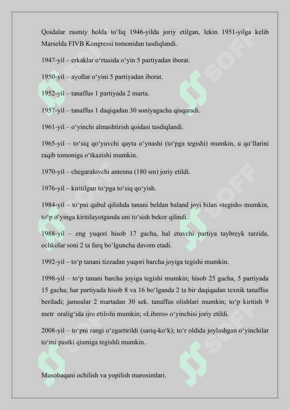 VOLEYBOL TURLARI BO'YICHA MUSOBAQALAR O'TKAZISH 4