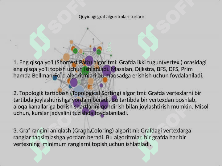 Graflar. Eng qisqa yoʻl algoritmi, DijKstra algoritmi 3