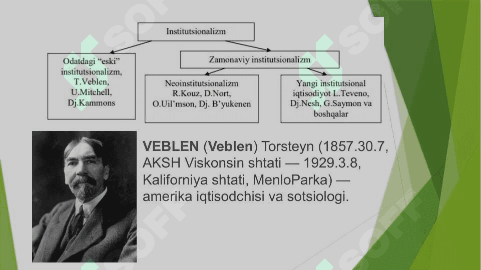 Institutsional iqtisodiyot fanining paydo bo’lishi,predmeti va vazifalari, huquiy asoslari 8