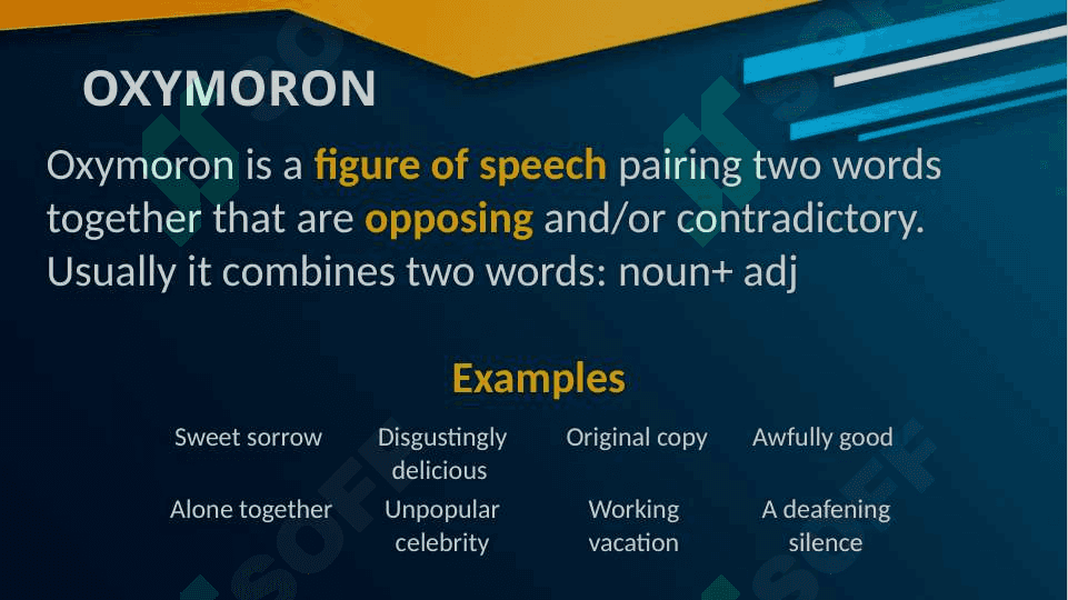 Oxymoron, hyperbole, epithet 2
