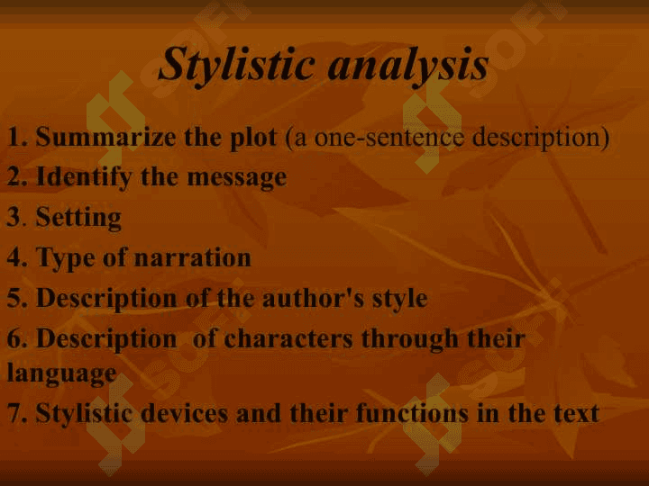Stylistic analysis of literary text 2
