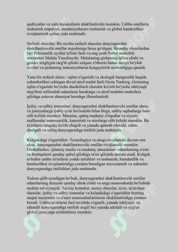Dunyoqarashni shakillantiruvchi omillar 2