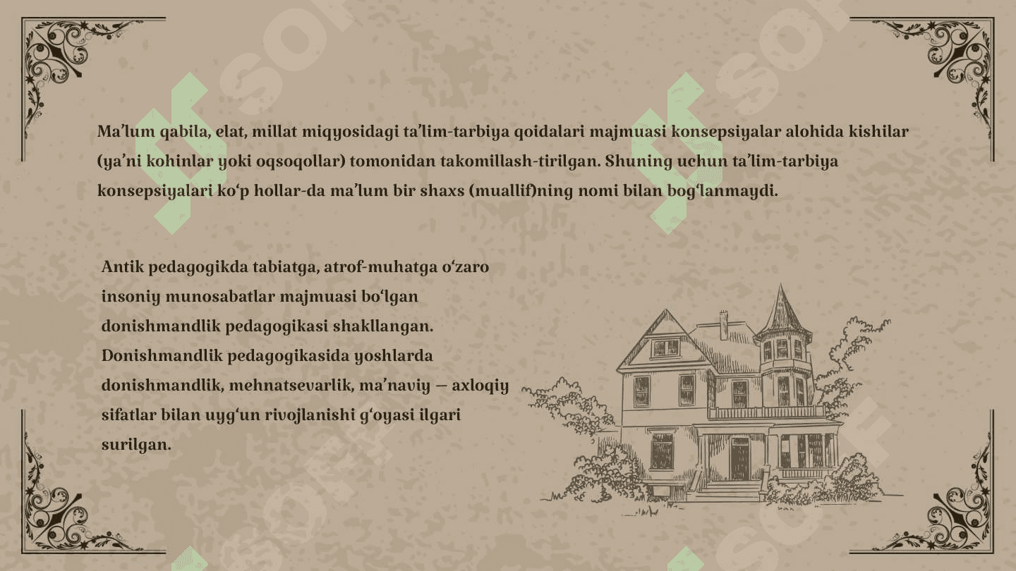 Eng qadimgi davrlardan vii asrgacha ta'lim tarbiya va pedagogik fikrlar tarixi 4