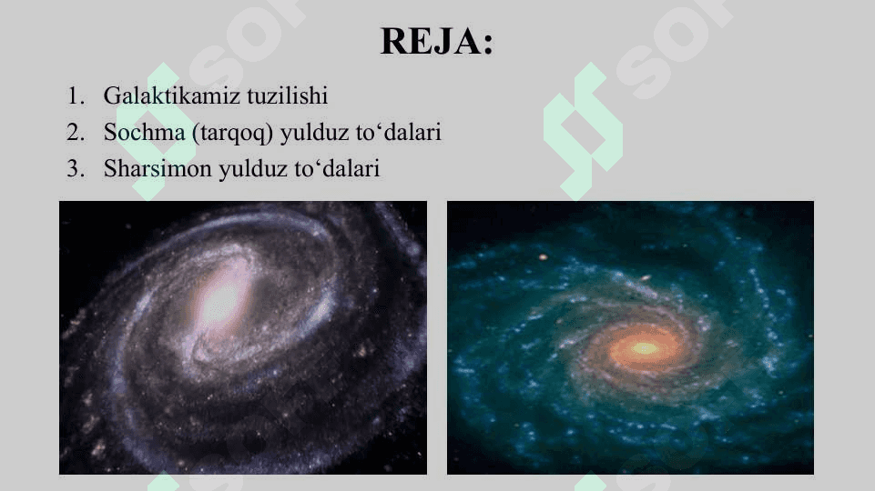 Galaktikamizning Tuzilishi, Tarkibi va Aylanishi 2