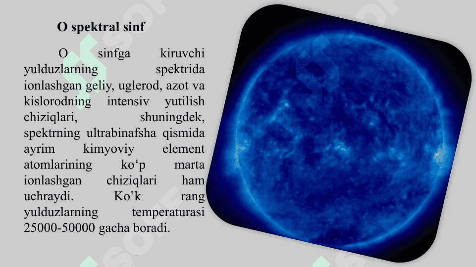 Yulduzlarning Spektrlari va Spektral Sinflari 6